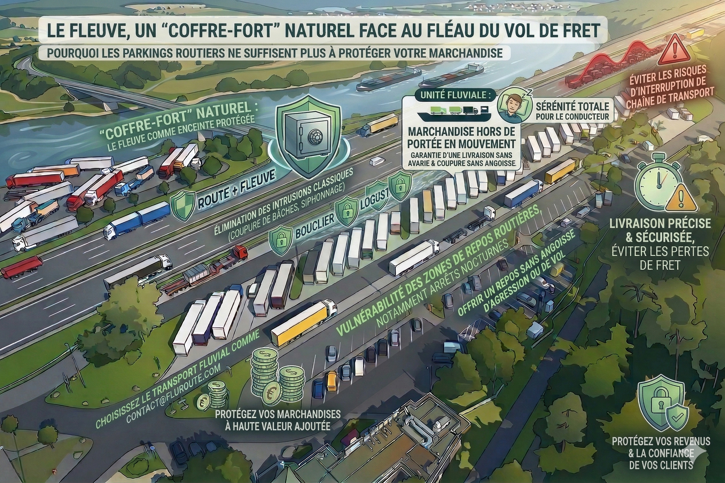 sécurité transport marchandises camion barge fluviale