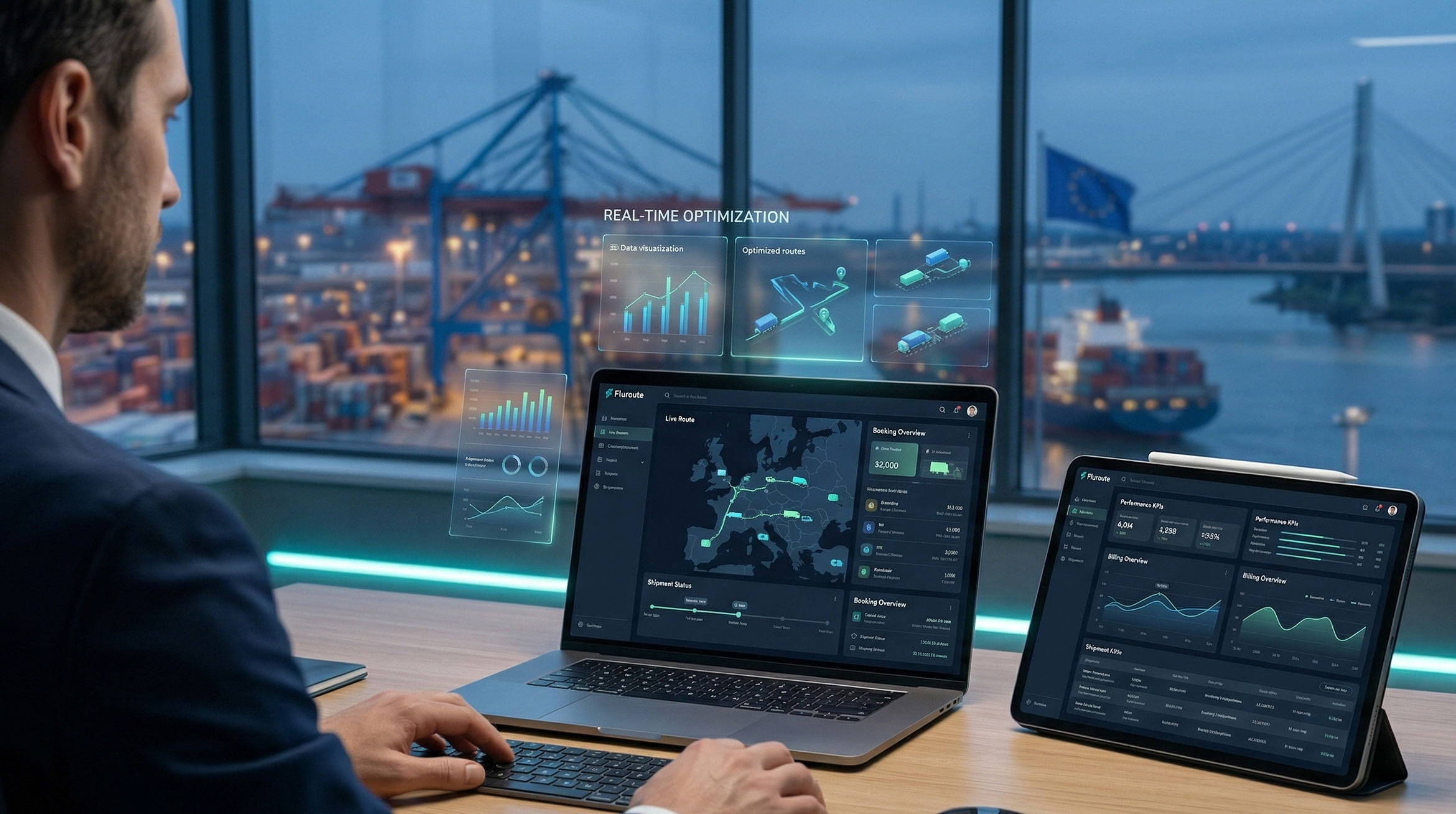interface digitale de gestion des flux logistiques en temps réel